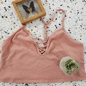 Rose pink crop top